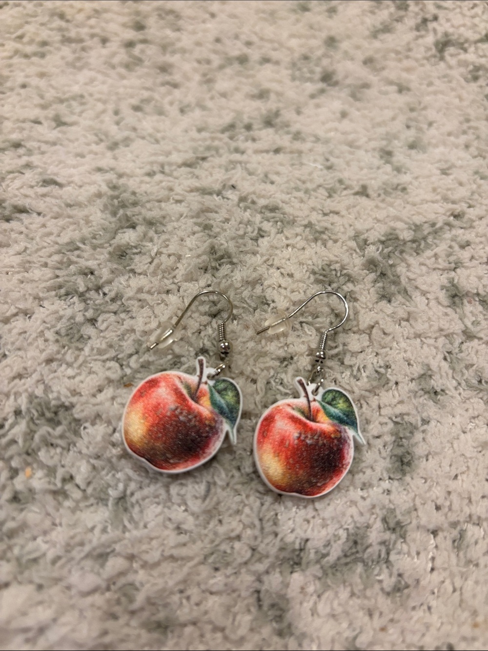 Fall Apple Pierced Earrings Acrylic NWT .75”